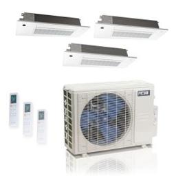 18,000 BTU ACiQ Standard 25.1 SEER2 3 Zone Slim Ceiling Cassette Mini Split Heat Pump System - R454B | 230V - 6 + 6 + 6