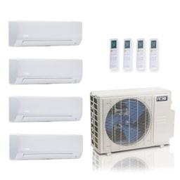 27,000 BTU ACiQ Standard 25 SEER2 3 Zone Slim Ceiling Cassette Mini Split Heat Pump System - R454B | 230V - 6 + 6 + 18