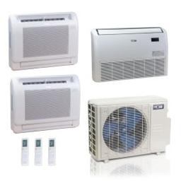 27,000 BTU ACiQ Standard 25 SEER2 3 Zone Slim Ceiling Cassette Mini Split Heat Pump System - R454B | 230V - 6 + 6 + 18