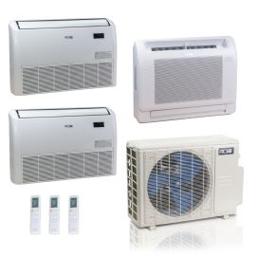 36,000 BTU ACiQ Standard 24 SEER2 4 Zone Ceiling Cassette Mini Split Heat Pump System - R454B | 230V - 12 + 12 + 12 + 12