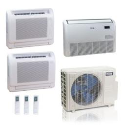 36,000 BTU ACiQ Standard 24 SEER2 4 Zone Ceiling Cassette Mini Split Heat Pump System - R454B | 230V - 12 + 12 + 12 + 12