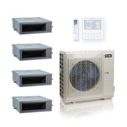 48,000 BTU ACiQ Standard 20.4 SEER2 4 Zone Concealed Duct Mini Split Heat Pump System - R454B | 230V - 12 + 12 + 12 + 24