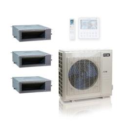 55,000 BTU ACiQ Standard 18 SEER2 4 Zone Concealed Duct Mini Split Heat Pump System - R454B | 230V - 12 + 12 + 12 + 24