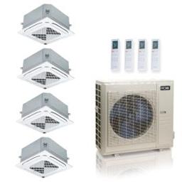 55,000 BTU ACiQ Standard 18 SEER2 4 Zone Concealed Duct Mini Split Heat Pump System - R454B | 230V - 12 + 12 + 12 + 24
