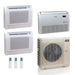 55,000 BTU ACiQ Standard 18 SEER2 4 Zone Concealed Duct Mini Split Heat Pump System - R454B | 230V - 12 + 12 + 12 + 24