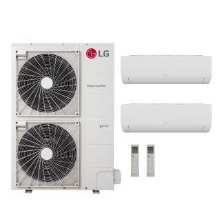 LG 42,000 BTU Multi F RED 21.5 SEER2 2 Zone Wall Mount Mini Split Heat Pump System – R32 | 230V -24 + 18