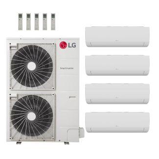 LG 48,000 BTU Multi F LGRED 20.5 SEER2 4 Zone Wall Mount Mini Split Heat Pump System - R32 | 230V - 7 + 9 + 9 + 12