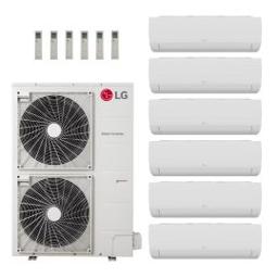 LG 60,000 BTU Multi F Max 20.5 SEER2 6 Zone Wall Mounted Mini Split Heat Pump System - R32 | 230V - 7 + 7 + 15 + 15 + 15 + 15