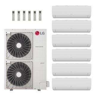 LG 60,000 BTU Multi F Max 20.5 SEER2 6 Zone Wall Mounted Mini Split Heat Pump System - R32 | 230V - 7 + 7 + 7 + 7 + 18 + 24