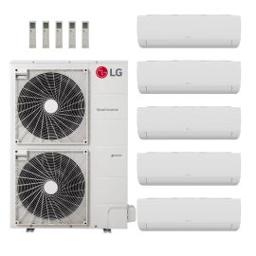 LG 60,000 BTU Multi F Max 20.5 SEER2 5 Zone Wall Mounted Mini Split Heat Pump System - R32 | 230V - 12 + 12 + 12 + 12 + 18