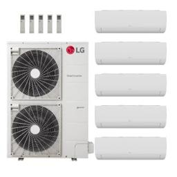LG 60,000 BTU Multi F Max 20.5 SEER2 5 Zone Wall Mounted Mini Split Heat Pump System - R32 | 230V - 7 + 15+ 15 + 18 + 18